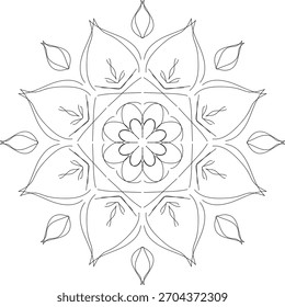Elegant symmetrical circular mandala pattern
