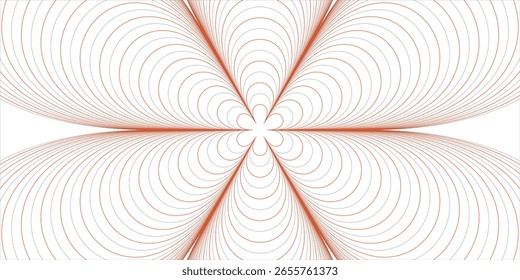 Elegant Symmetrical Line Pattern with Radiating Curves and Geometric Shapes