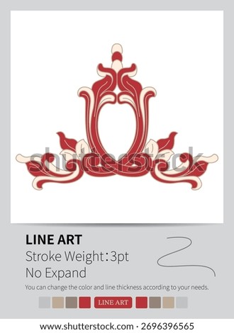 Elegant symmetrical ornament with flowing scrollwork and a prominent central motif.