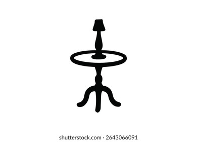 Elegant Table Lamp Vector Line Art Illustration for Interior Design and Home Decor Projects