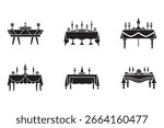 Elegant Table Setting Silhouettes for Dinner Parties and Special Occasions Decorations and Event Planning Graphic Resources