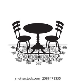 Elegant Table Vector | High-Quality EPS Furniture Design.