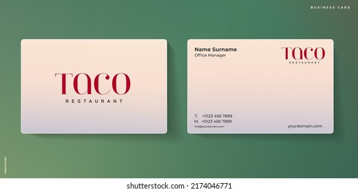 Elegant, Taco, Restaurant, Modern and Luxury Corporate business card design business card template set.