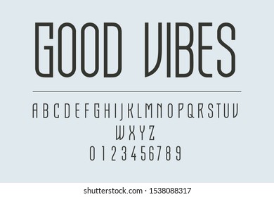 Elegant tall alphabet letters font and number