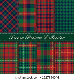 Elegant tartan pattern collection christmas red green