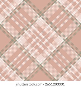 Design elegante padrão tartan. Textura de tecido xadrez sem costura em tons de rosa e neutro. Ideal para projetos de design têxtil, de moda ou de interiores.