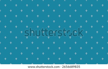 Elegant teal background adorned with a repeating pattern of delicate fleurdelis.