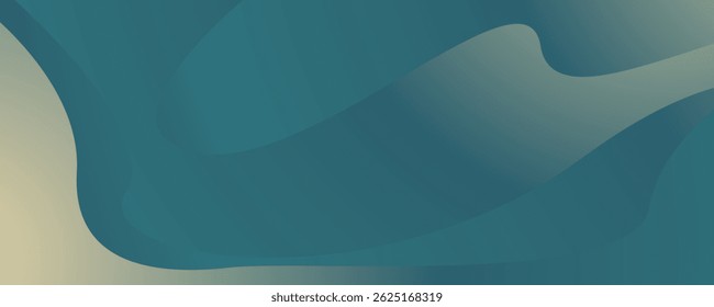 Elegant teal and cream abstract waves blend seamlessly in this fluid background, ideal for website banners, presentations, or digital advertising layouts.