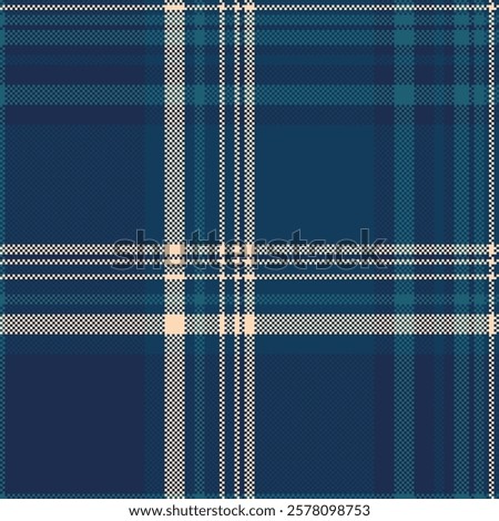 Elegant teal and cream plaid pattern.  Perfect for textile design, fashion, apparel, home decor, or website backgrounds.  Seamless repeat texture with a sophisticated, modern feel.