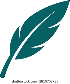 Elegant teal feather resting on a simple background, symbolizing nature and tranquility