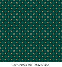 Elegant Teal And Gold Geometric Pattern Seamless Background For Design And Wallpaper