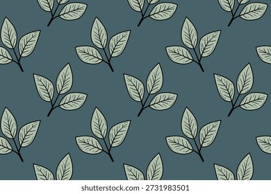 Elegant teal green leaf pattern.  Perfect for textile design, wallpaper, or branding projects.  Subtle, yet sophisticated, this natureinspired design conveys tranquility and growth.