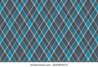 Elegant teal and grey diagonal plaid pattern. Perfect for textile design, website backgrounds, or any project needing a sophisticated, textured look.