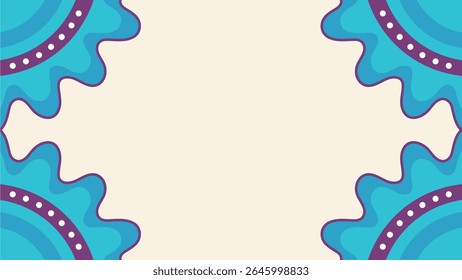 Elegant teal and purple decorative elements with a creamy background for your design project
