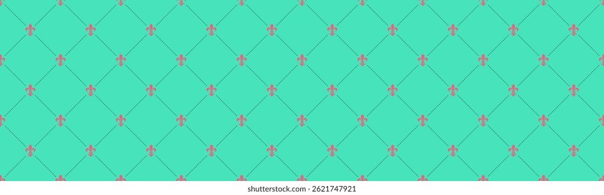 Elegant teal and rosegold repeating pattern.  A sophisticated design ideal for website backgrounds, stationery, fashion, or textile projects.