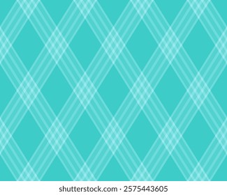 Elegant teal and white diagonal plaid pattern.  Perfect for backgrounds, website design, fabric prints, or any project needing a modern, geometric texture.
