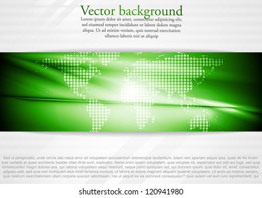 Elegant tech business background with world map. Vector illustration eps 10