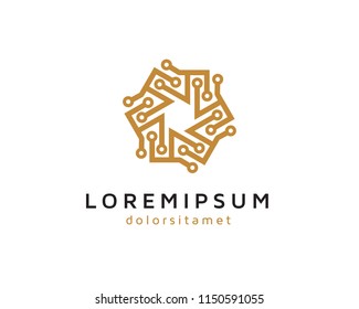 Elegant Technology Logo Template Design Vector, Emblem, Concept Design, Creative Symbol, Icon