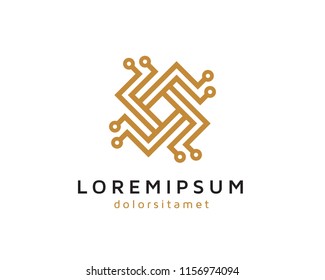 Elegant Technology Logo Template Design Vector, Emblem, Concept Design, Creative Symbol, Icon