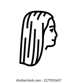 elegant teen hairstyle line icon vector. elegant teen hairstyle sign. isolated contour symbol black illustration