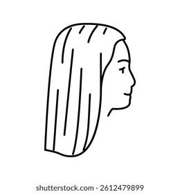 elegant teen hairstyle line icon vector. elegant teen hairstyle sign. isolated contour symbol black illustration