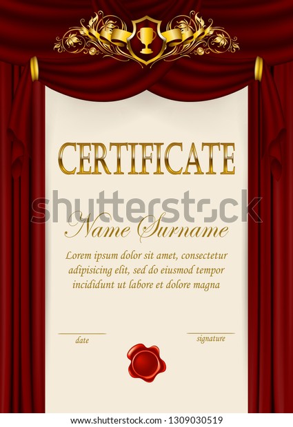 Elegant Template Diploma Filigree Lace Pattern Stock Vector