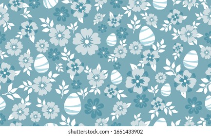 Elegant template for Easter, with vintage design of egg and flower pattern background.