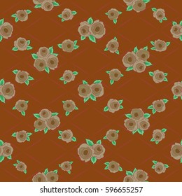 The elegant the template for fashion prints. Cute seamless pattern in small flower. Ditsy floral style in red and brown colors. Vector illustration.