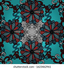 The elegant the template for fashion prints. Modern floral background. Folk style. Amazing seamless floral pattern with bright colorful flowers and leaves on a black, blue and red colors.