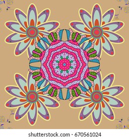 The elegant the template for fashion prints. Motley illustration. Summer floral background with flowers. Seamless. Vector cute pattern in small flower. Small colorful flowers.