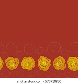 The elegant template for fashion prints. Spring vector floral background. Small red, neutral and yellow flowers with place for your text. Cute seamless pattern in horizontal small rose flowers.