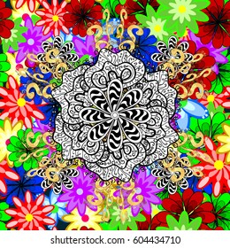 The elegant the template for fashion prints. Spring floral background with flowers. Small colorful flowers. Vector cute pattern in small flower. Motley illustration.
