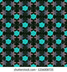 The elegant the template for fashion prints. Vector seamless pattern. Small gray, black and blue flowers. Ditsy floral background. Cute pattern in small flower.