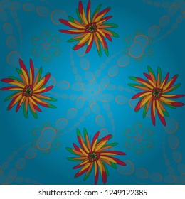 The elegant the template for fashion prints. Vector seamless pattern. Small blue, orange and pink flowers. Ditsy floral background. Cute pattern in small flower.