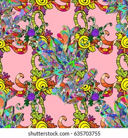 The elegant the template for fashion prints. Vector cute pattern in small flower. Spring floral background with pink flowers. Small colorful flowers. Motley illustration.