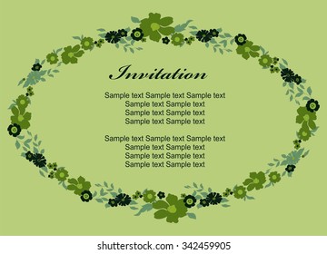 Elegant template with floral elements for invitations, greeting cards, calendars