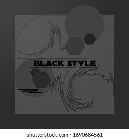 Plantilla elegante de estilo gris y negro con formas geométricas