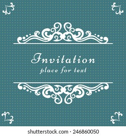 Elegant template invitation. Design elements. Vector illustration