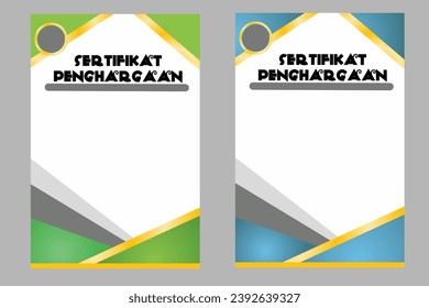 Elegante Muster von Zertifikaten, Chartern, Broschüren und Blankowerbung auf zeitgenössischem, blauem und gelbem Hintergrund