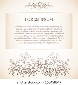 Elegant template with ornamental floral composition.