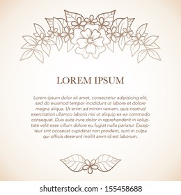 Elegant template with ornamental floral composition.