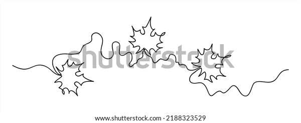 Elegant template for pattern brush. Maple leaf\
drawn by one line. Sketch. Continuous line drawing art. Vector\
illustration in doodle\
style.