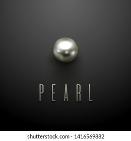 Elegant template with pearl on dark background.