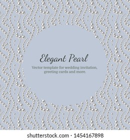 Elegant template with pearl pattern. Vector design for banners, cards, wedding invitation. Squared.