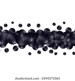 Elegant template with pearl pattern. Vector design for banners, cards. Black balls. 
