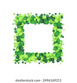 Elegant template with pearl pattern. Vector design for banners, cards, invitation. Green  balls. Photo frame.