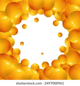 Elegant template with pearl pattern. Vector design for banners, cards, wedding invitation. Yellow pearl.