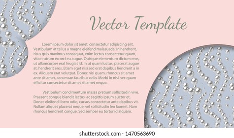 Elegant template with pink pearl pattern. Vector design for banners, cards, wedding invitation.