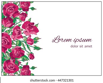 Elegant template with red roses. Background with red roses.