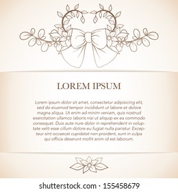 Elegant template with romantic ornamental floral composition.